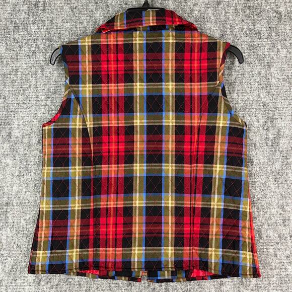 Southern Lady Vest Womens Small Plaid Quilted Outerwear‎ Lightweight Pockets - Picture 2 of 10